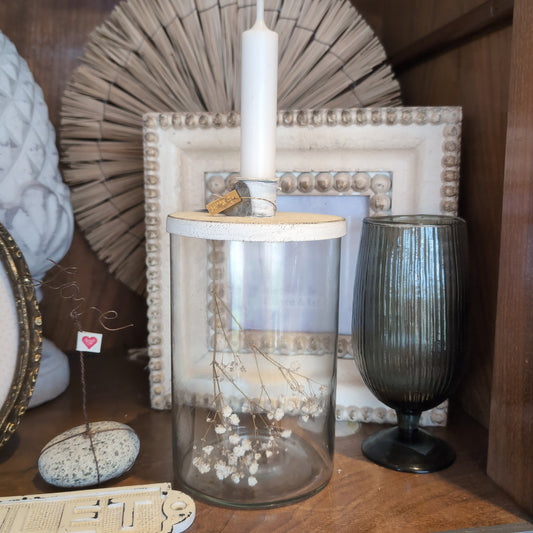 Kerzenhalter mit Glas