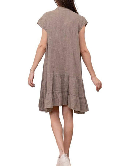 Kleid aus 100 % Premium-Leinen: Schwarz