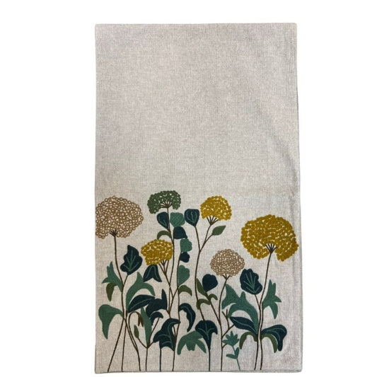 Tischläufer 40x140 cm, mustard yellow, beige background