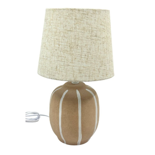 Tischlampe beige/weiß