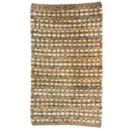 Teppich Baumwolle 120x180 cm hellbeige / Jute und Baumwolle