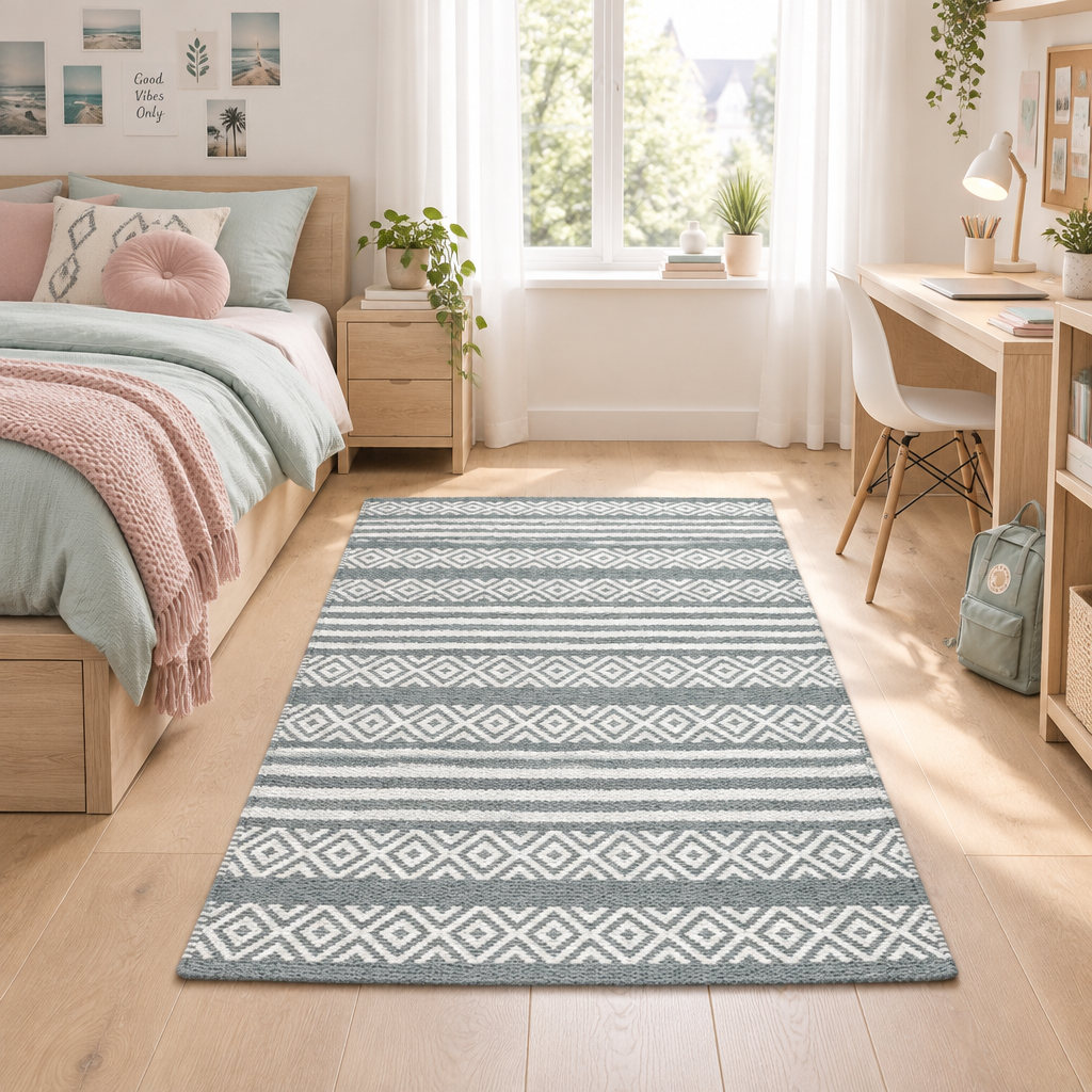 Teppich Baumwolle 120x180 cm hellblau