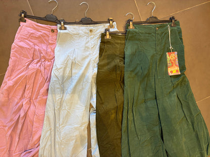 Bundfaltenhose aus Samt 6595 100% Baumwolle: Lila