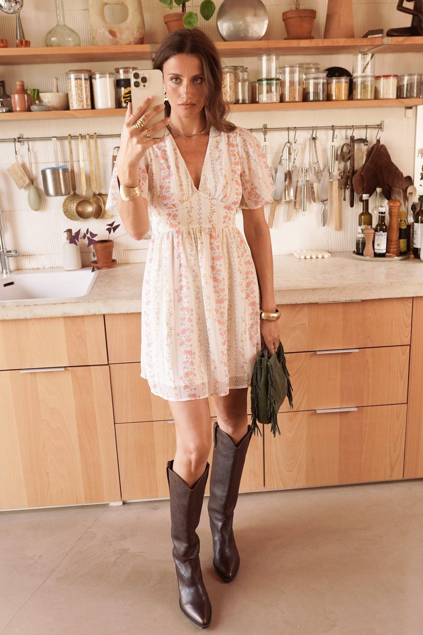 Kleid Kassiane: Beige / L