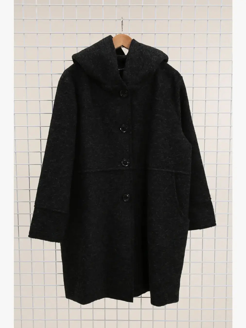 Mantel 80 % Wolle, 20 % Polyester, hergestellt in Italien: Mittelgrau