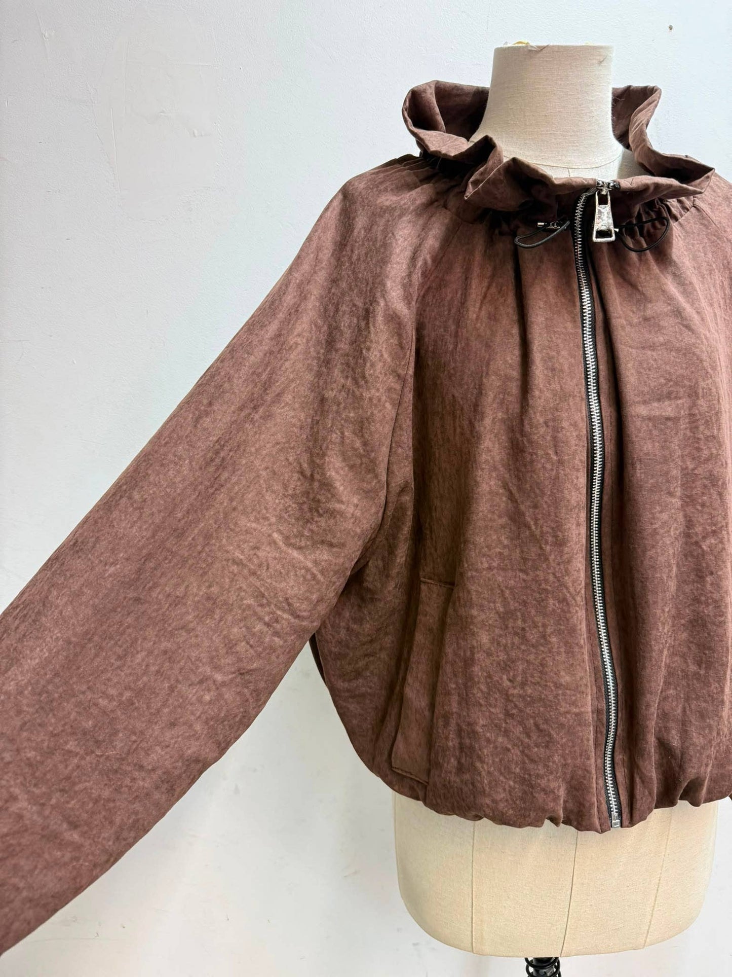 Leichte Damenjacke aus Polyester: Bordeaux / Taille unique 7226