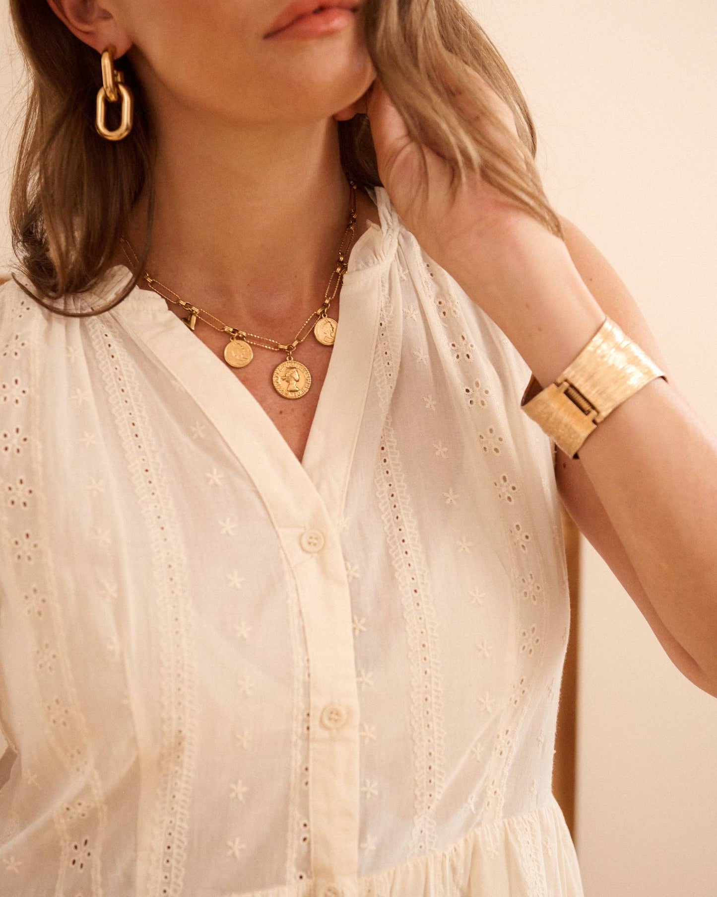 Kleid Kaïlore: Beige / M/L