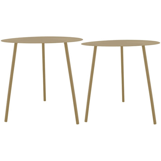 Tisch-Set aus Metall. Creme