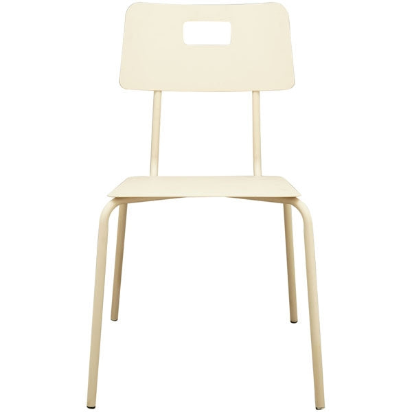 Stuhl Creme Metall