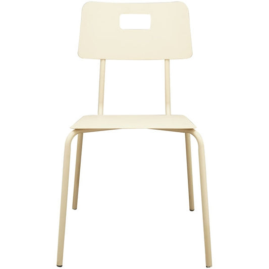 Stuhl Creme Metall