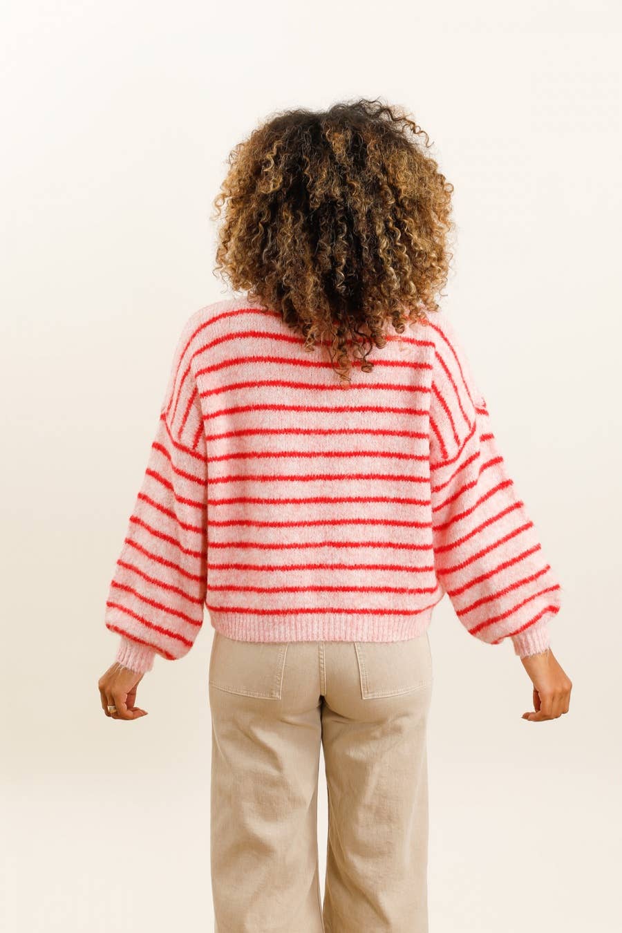 Gestreifter Pullover Camel