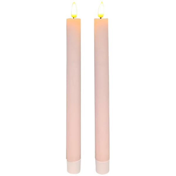 LED Stabkerze im 2er Set rose