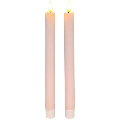 LED Stabkerze im 2er Set rose