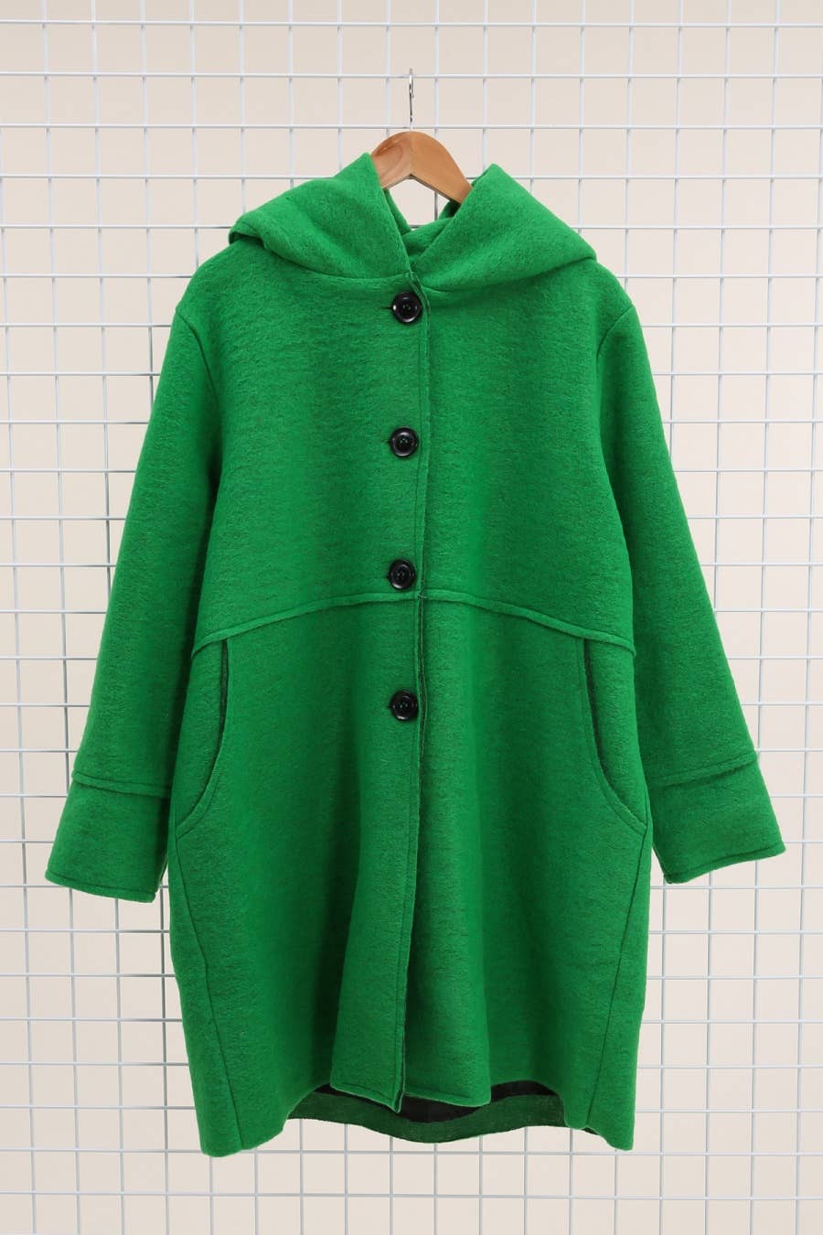 Mantel 80 % Wolle, 20 % Polyester, hergestellt in Italien: Mittelgrau