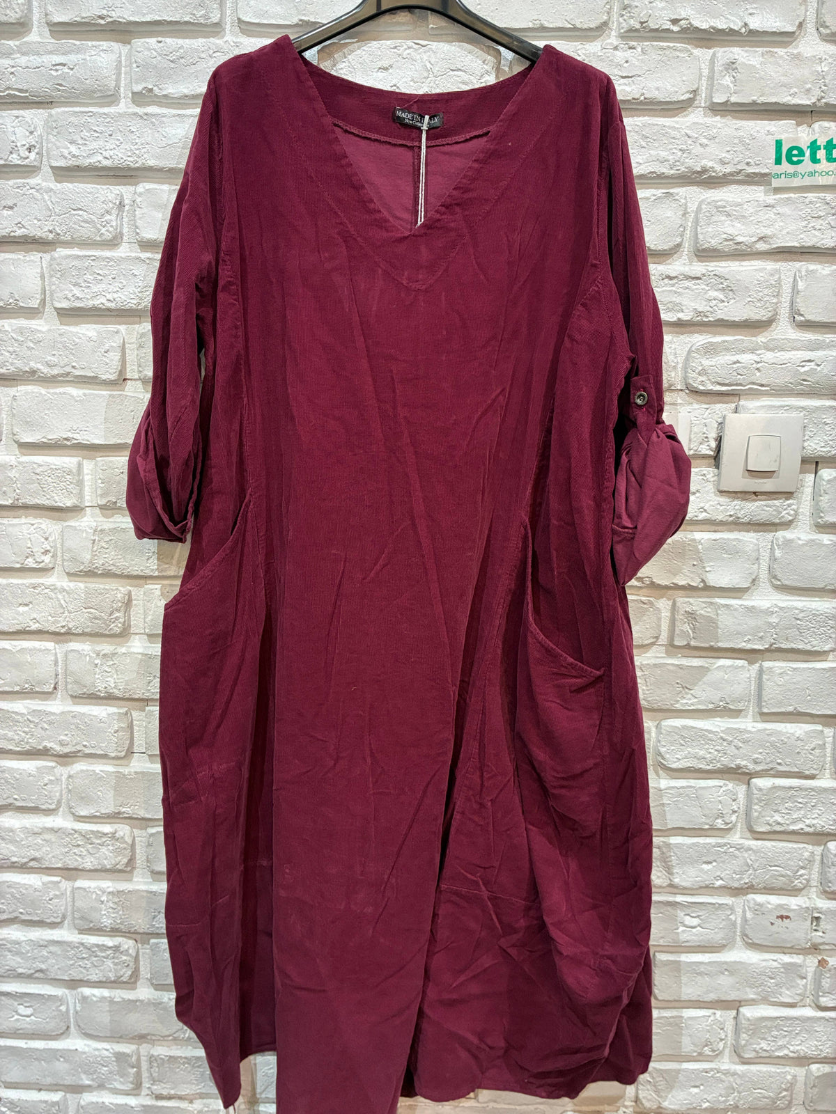 KLEID 772 100% Baumwolle Cord: Bordeaux