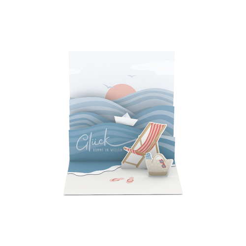 "Glück kommt in Wellen" Pretty PopUp Cards