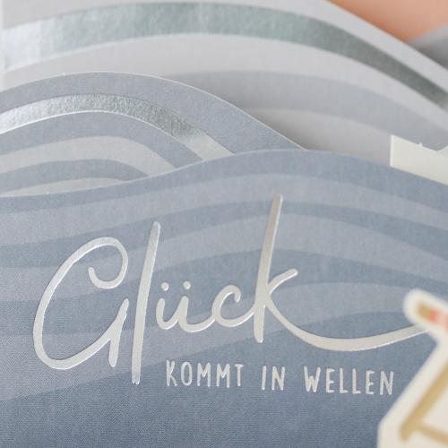 "Glück kommt in Wellen" Pretty PopUp Cards