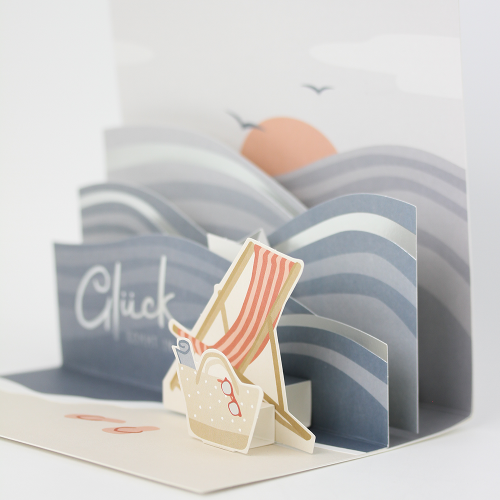 "Glück kommt in Wellen" Pretty PopUp Cards