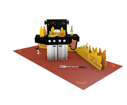 "King of the Grill" Pretty PopUp Cards