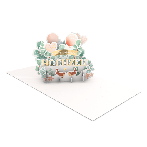 "Alles Liebe zur Hochzeit" Pretty PopUp Cards