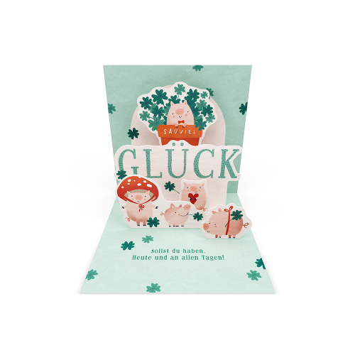 "Sauviel Glück..." Pretty PopUp Cards