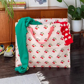Recycelte Einkaufstasche XXL Kirschen