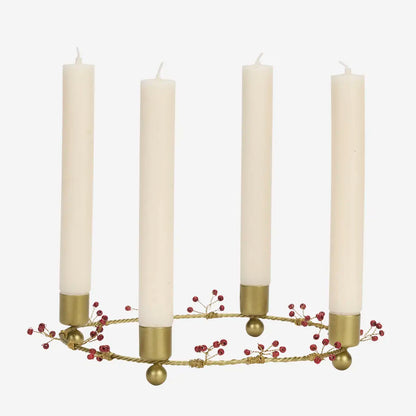 Kerzenhalter / Adventskranz rund mit Verzierung