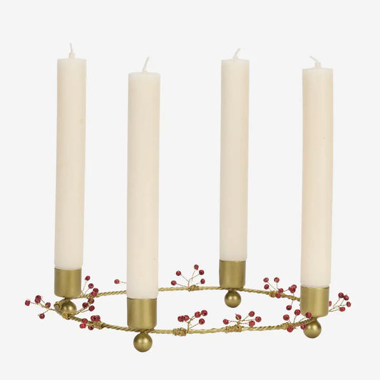 Kerzenhalter / Adventskranz rund mit Verzierung