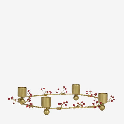 Kerzenhalter / Adventskranz rund mit Verzierung