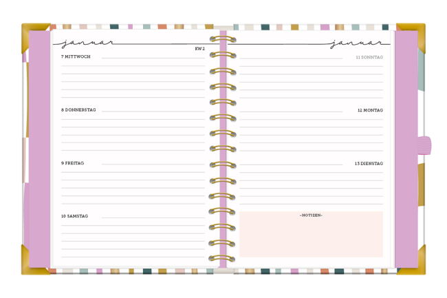 Kalender 2026 Terminplaner A5 Premium Bunt