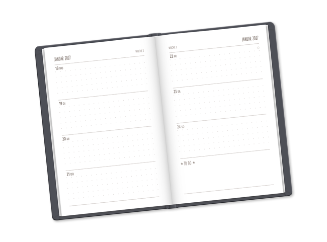 Terminkalender 2027 Lederlook Mut