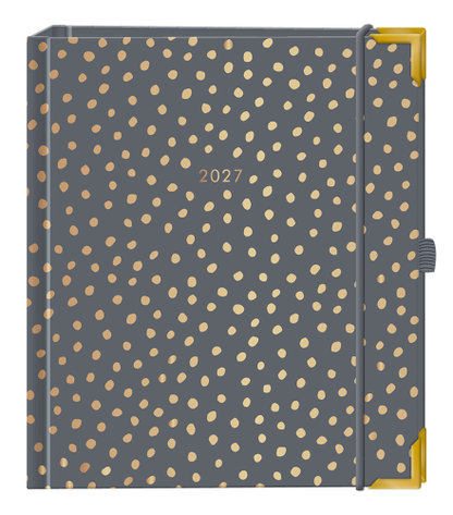 Kalender 2027 Terminplaner A5 Premium Dunkelgrau