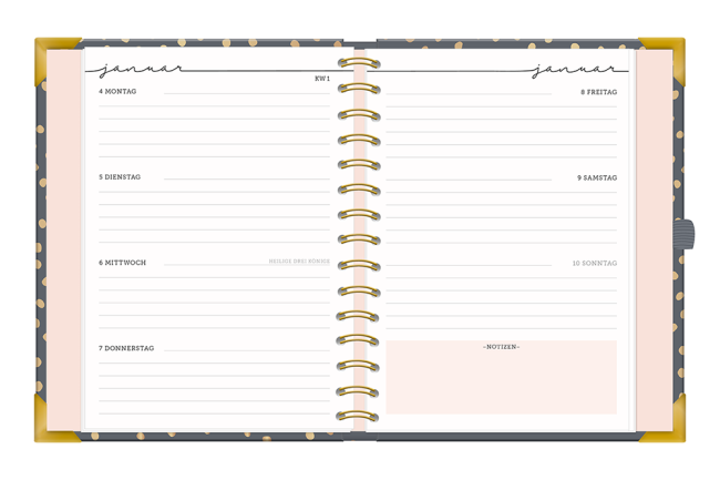 Kalender 2027 Terminplaner A5 Premium Bunt