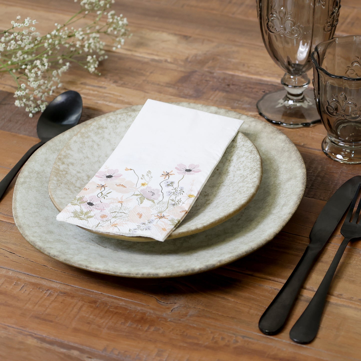 Servietten mit Blumen vom Strassenrand