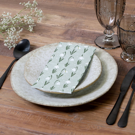 Serviette mit Schneeglöckchen