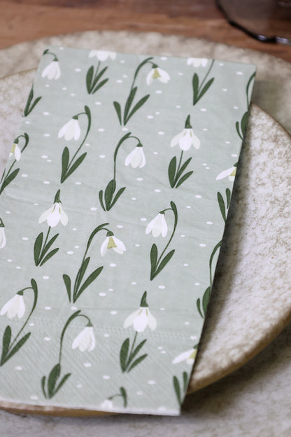 Serviette mit Schneeglöckchen
