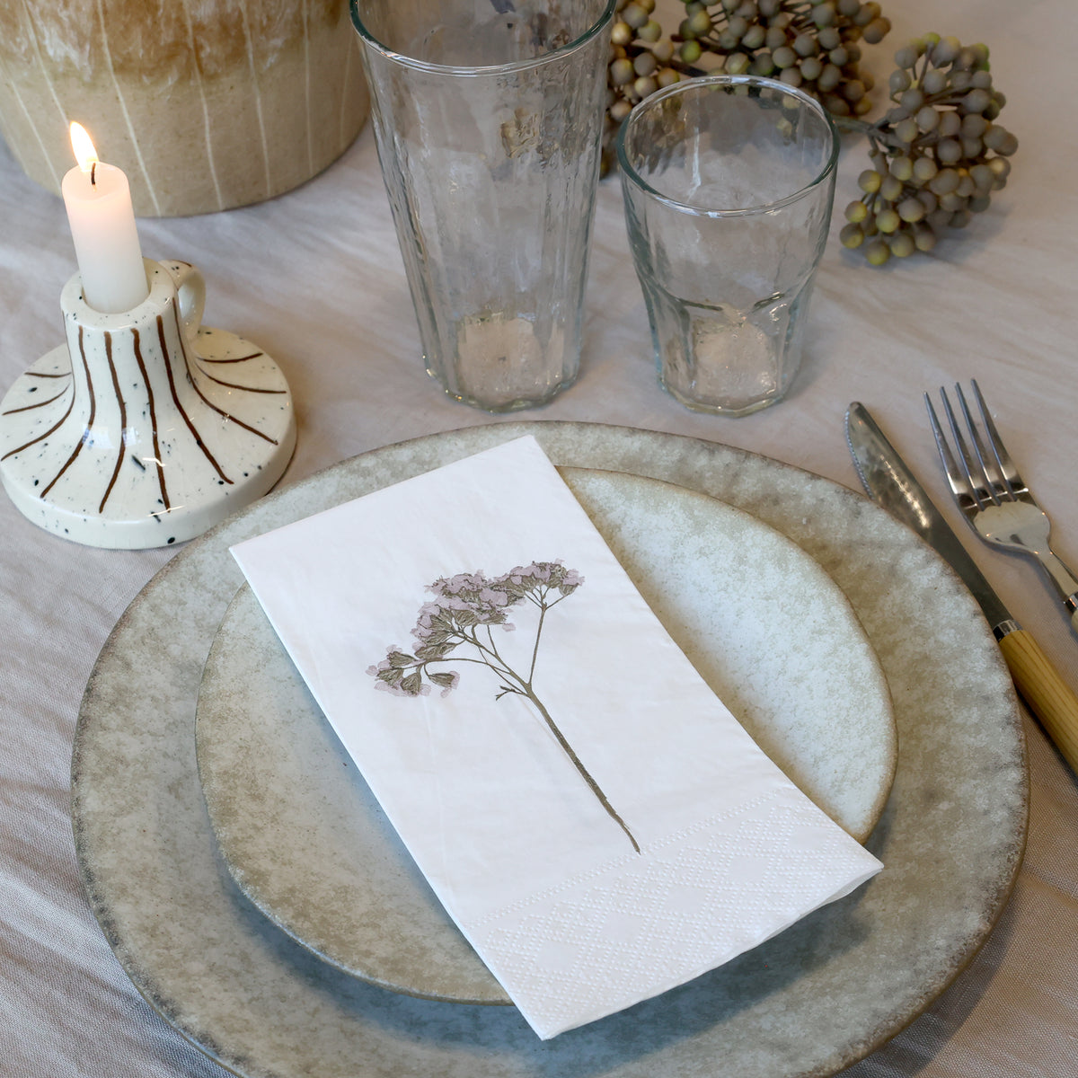 Serviette Blumenstiel