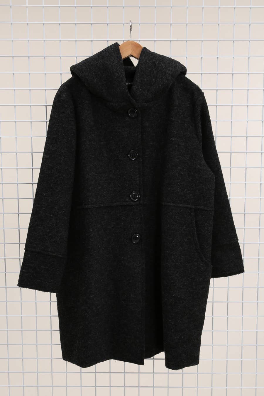 Mantel 80 % Wolle, 20 % Polyester, hergestellt in Italien: Mittelgrau