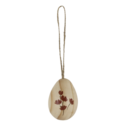 Osterei aus Holz mit Blumen