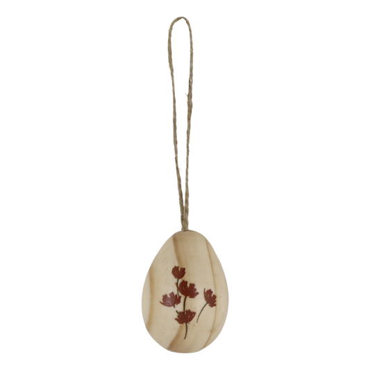 Osterei aus Holz mit Blumen