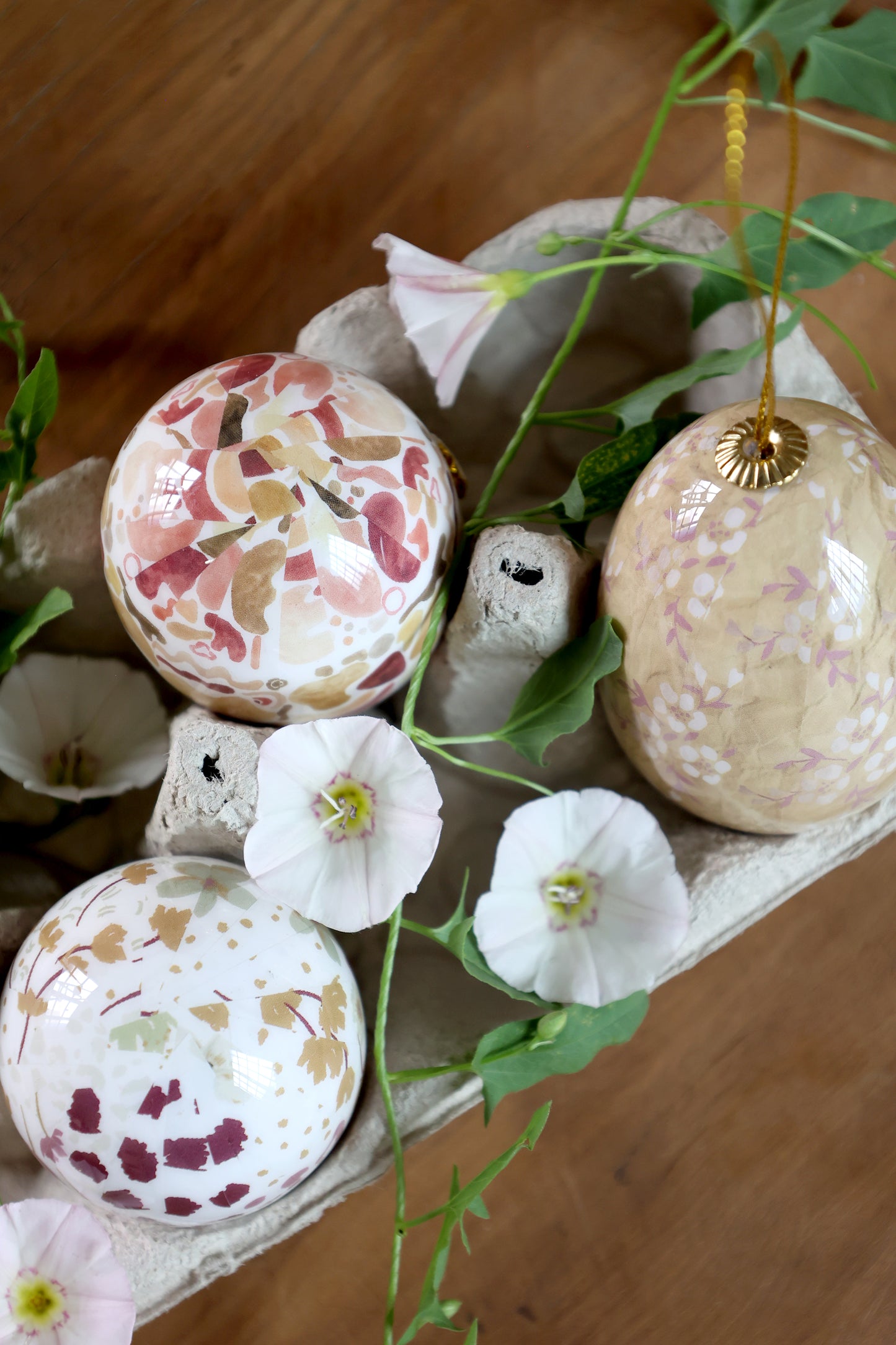 Osterei mit Blumen Set von 3