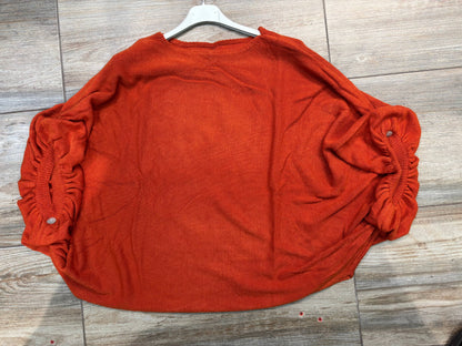 Oversize-Strickpullover mit Fledermausärmeln 22120: Terrakotta