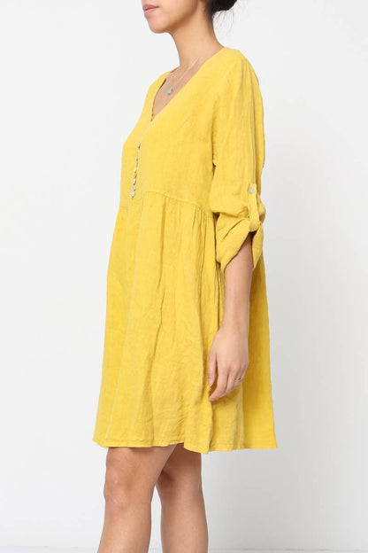 Leinenkleid 100 % Leinen 1139: Anthrazit