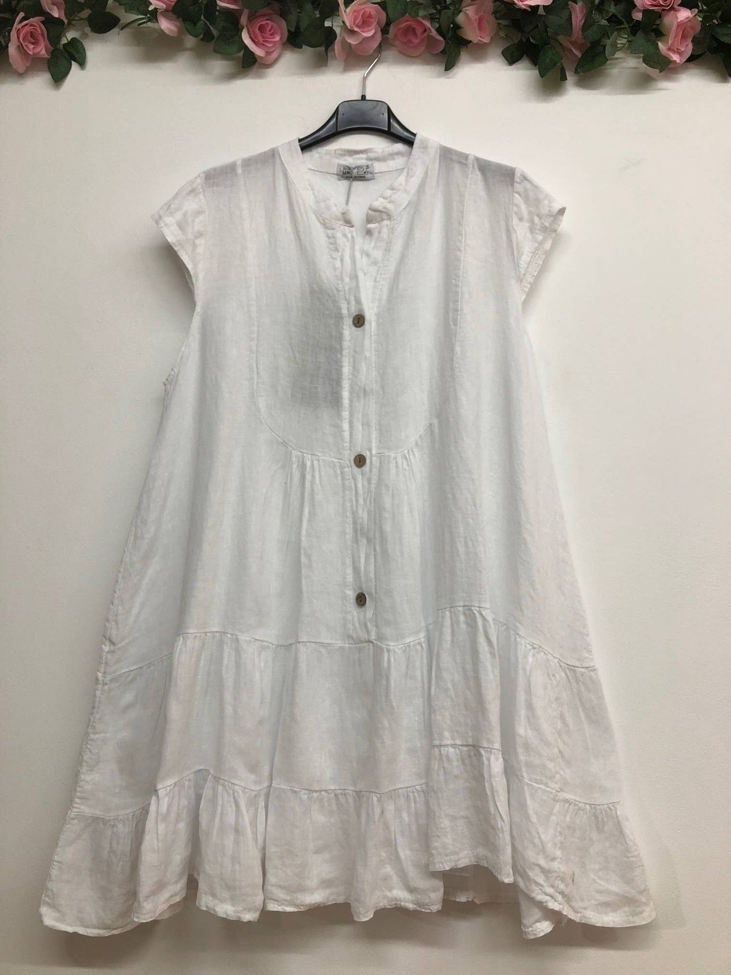 Kleid aus 100 % Premium-Leinen: Schwarz