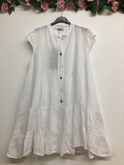 Kleid aus 100 % Premium-Leinen: Schwarz