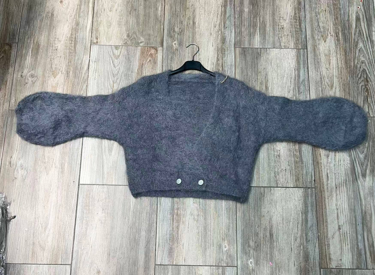 Wickeloberteil aus Mohair 7718: Grau