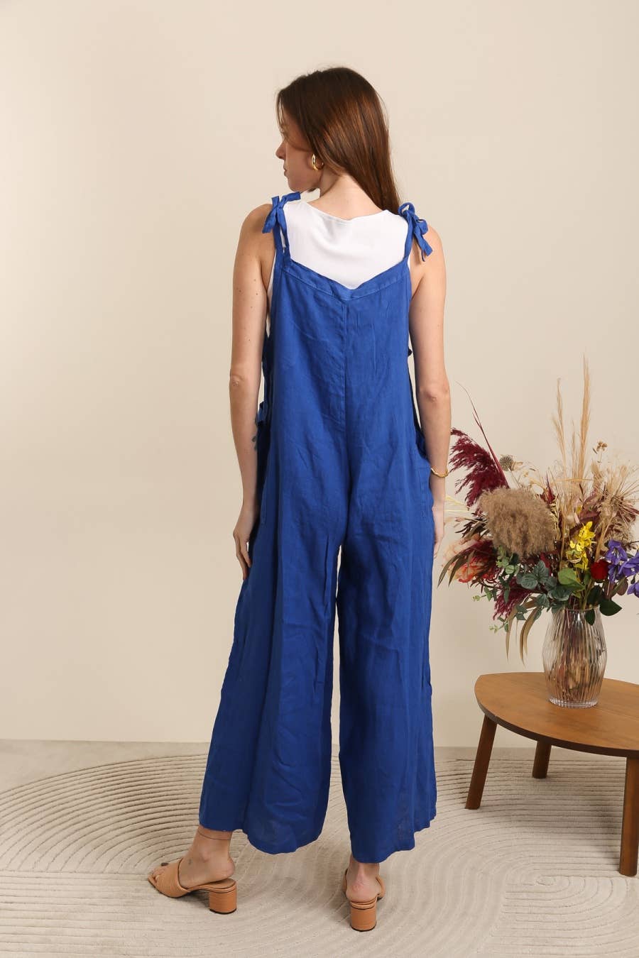 100 % Leinen-Overall 876: Himmelblau