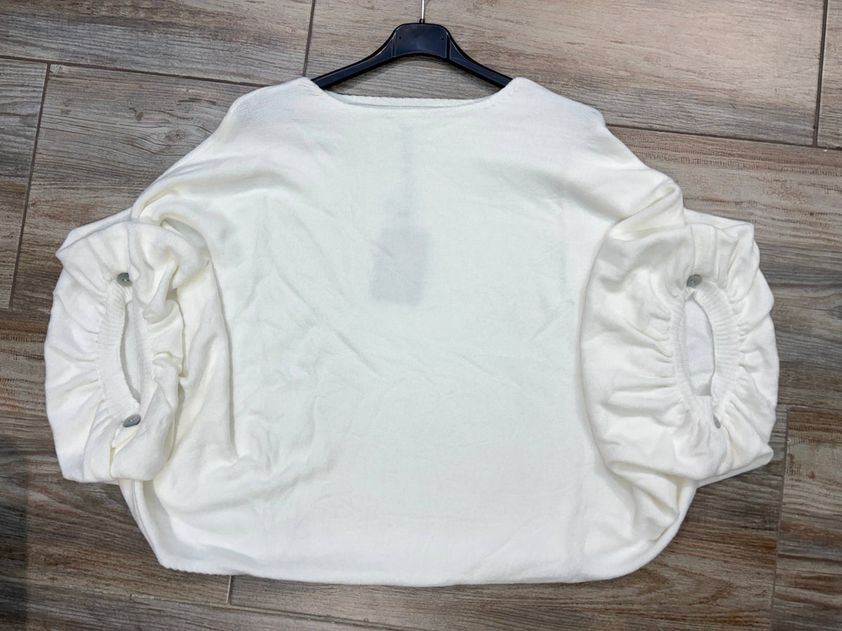 Oversize-Strickpullover mit Fledermausärmeln 22120: Beige