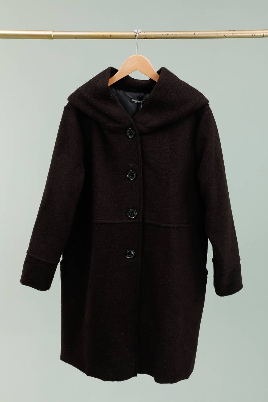 Mantel 80 % Wolle, 20 % Polyester, hergestellt in Italien: Mittelgrau