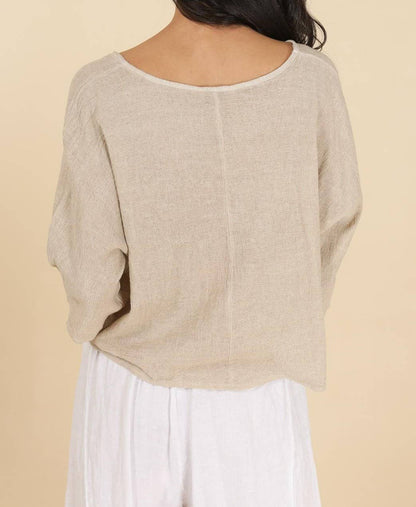 Pullover aus 90 % Baumwolle und 10 % Leinen: Jeans